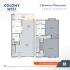 2 Bedroom Town Home - 1400 Floor Plan 2 Bedroom Town Home - 1400 Floor Plan at Colony West Apartments, Arkansas